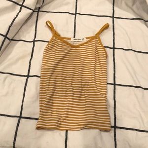 Yellow and white striped tank
